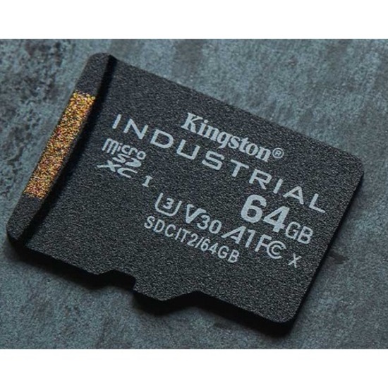 Kingston Industrial SDCIT2 64 GB Class 10/UHS-I (U3) V30 microSDXC - 5 Year Warranty
