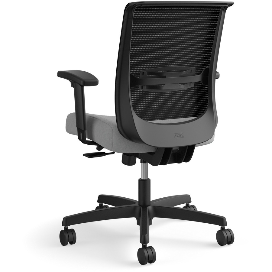 HON Convergence Chair - Black Vinyl, Fabric Seat - Black Mesh Back - Black Frame - 5-star Base - Frost