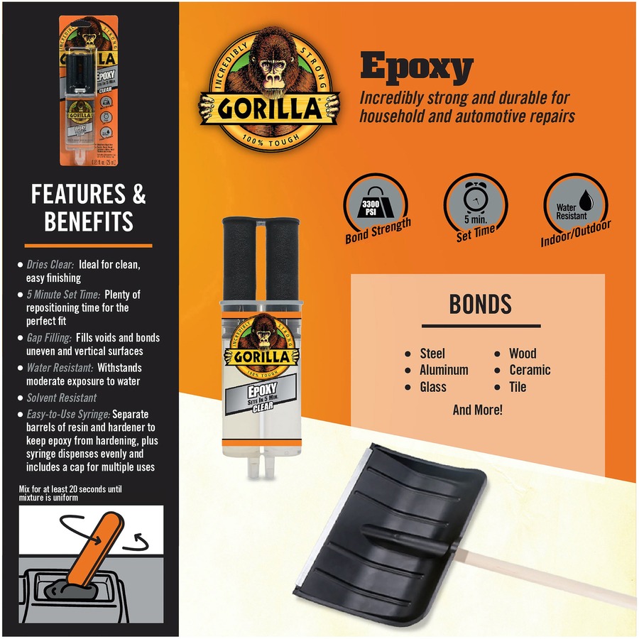 Gorilla Epoxy Clear Epoxy Adhesive at