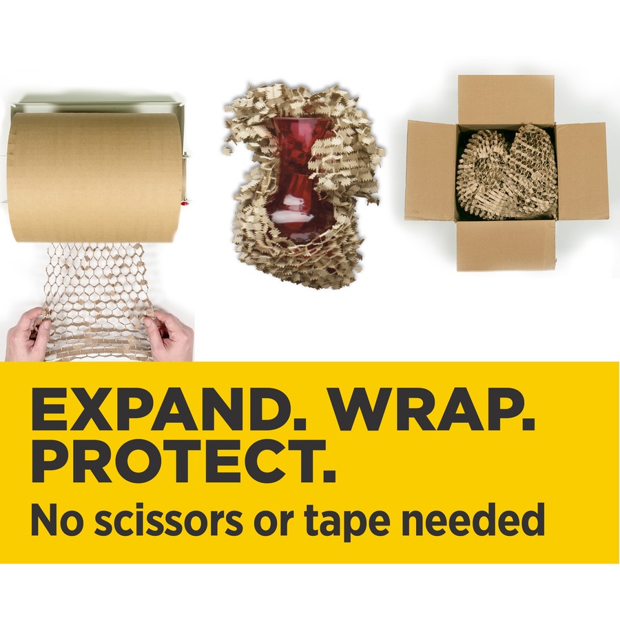 Scotch Cushion Lock Protective Wrap - 12" (304.80 mm) Width x 1000 ft (304800 mm) Length - Recyclable, Easy Tear - Brown = MMMPCW121000