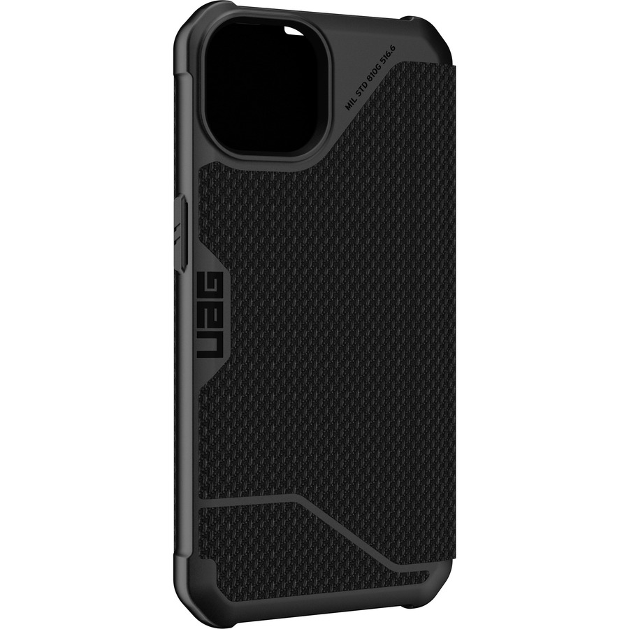 Urban Armor Gear Metropolis Rugged Carrying Case (Folio) Apple iPhone 13 Smartphone - Kevlar Black