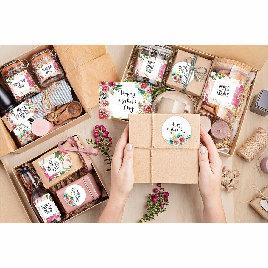 Étiquettes rondes blanches 2" de diam&egrave;tre, adh&eacute;sif permanent, pour imprimantes laser et jet d'encre