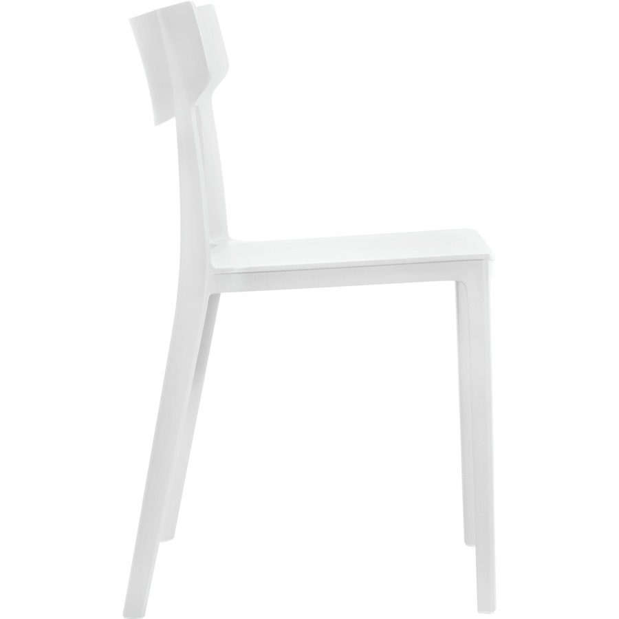 Offices To Go Kylie Stacking Chair Plastic White - Four-legged Base - White - Plastic - 1 Each - Folding/Stacking Chairs & Carts - GLBOTG11355W