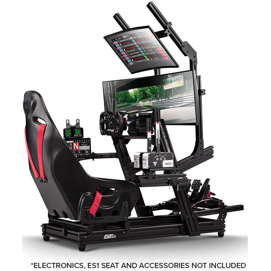 Next Level Racing GTElite Racing Simulator Cockpit- Wheel Plate Edition - Carbon, Steel