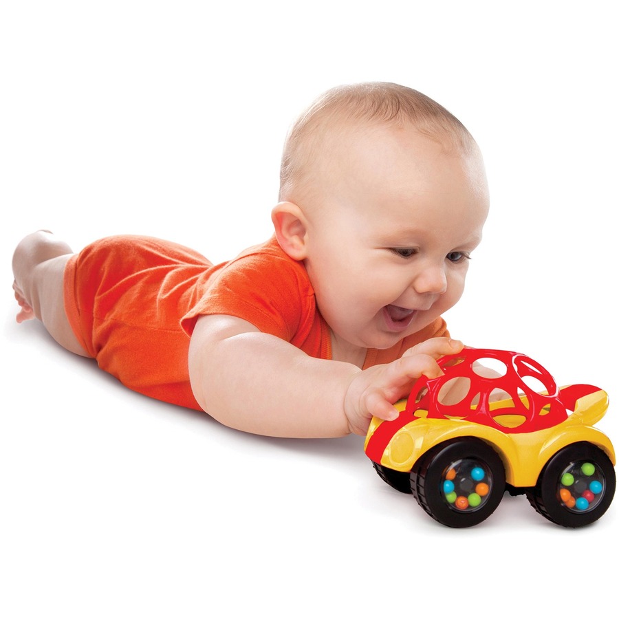 Kids2 Bright Starts Oball Rattle & Roll Toy - Skill Learning: Grasping - 3 Month & Up - Infant & Toddler Toys - KDCKII81510