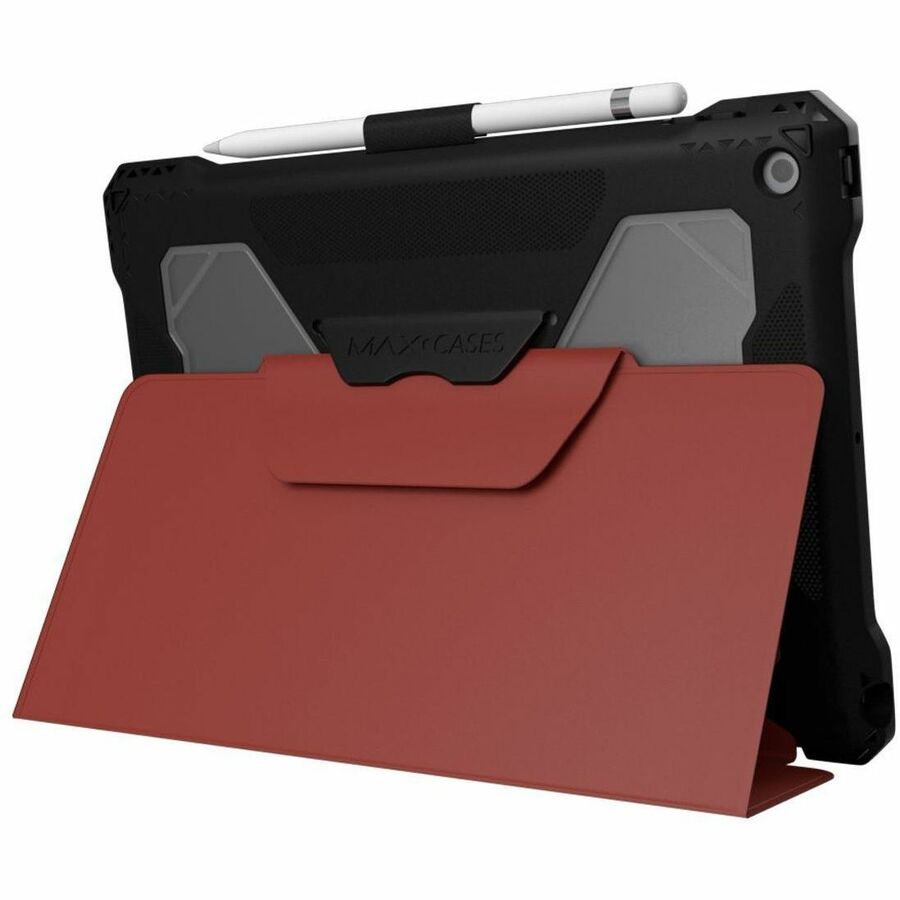 Red wipeable folio case for iPad 9 10.2 in by MAX CASES — alternate view 3