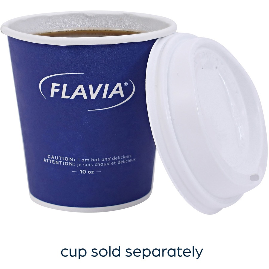 Flavia 10 oz Hot Beverage Paper Cup Lids - 1000 / Carton - White - Paper - Beverage, Hot Drink