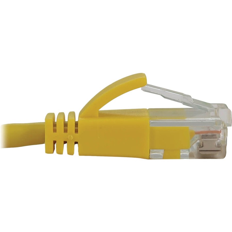 Eaton Tripp Lite Series Cat6a 10G Snagless Molded Slim UTP Ethernet Cable (RJ45 M/M), PoE, Yellow, 1 ft. (0.3 m)