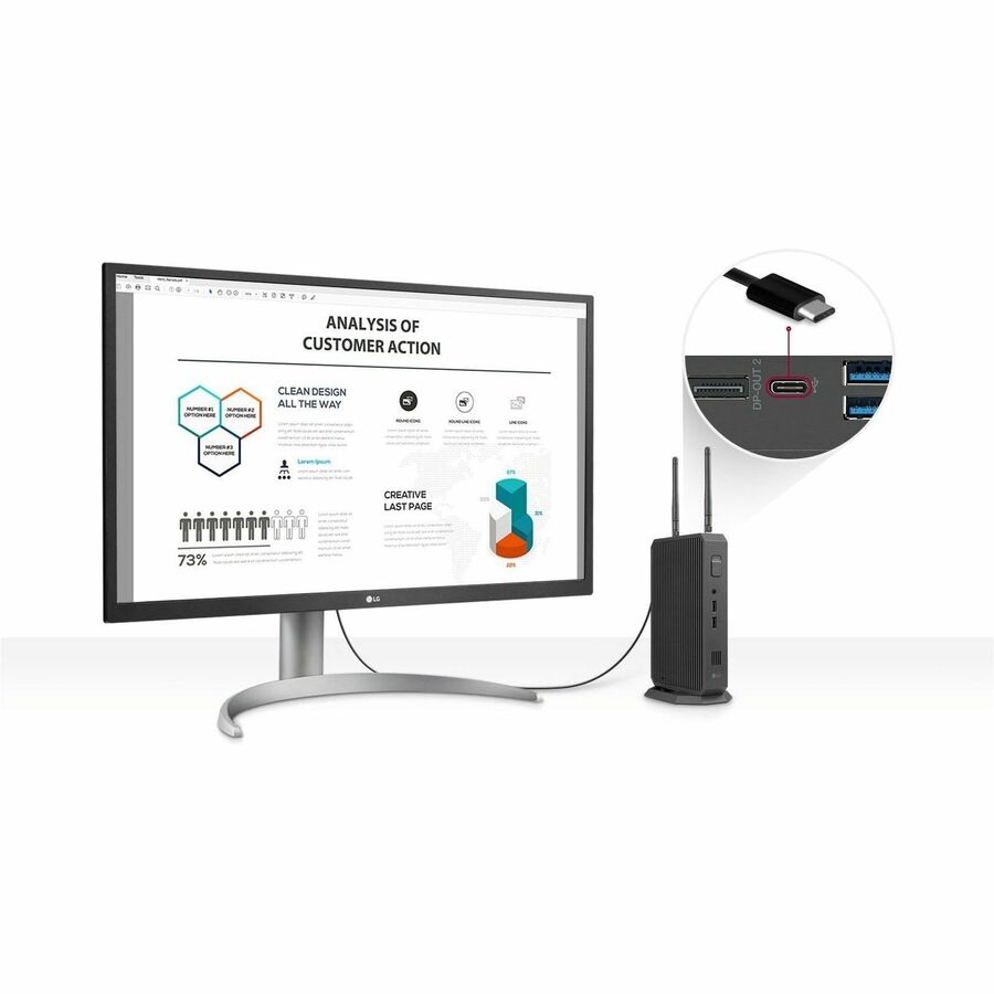 LG CQ600N-6N Thin Client - Intel Celeron N5105 Quad-core (4 Core) 2 GHz - Black