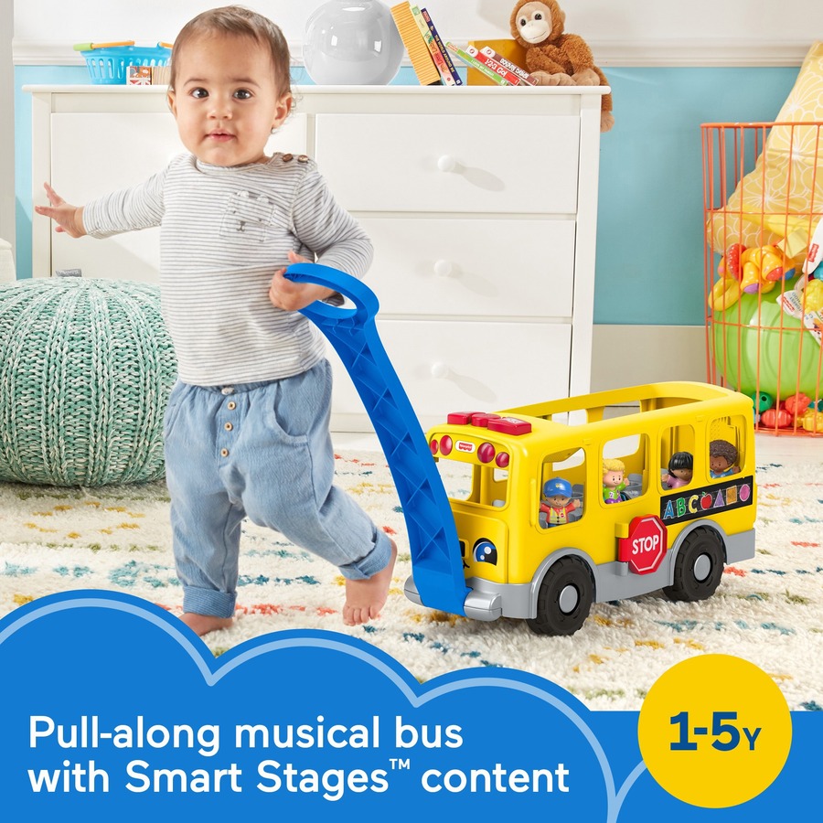 Fisher-Price Little People Toddler Learning Toy, Big Yellow School Bus Musical Push Toy - 1-5 Year Age - 1 Each - Yellow