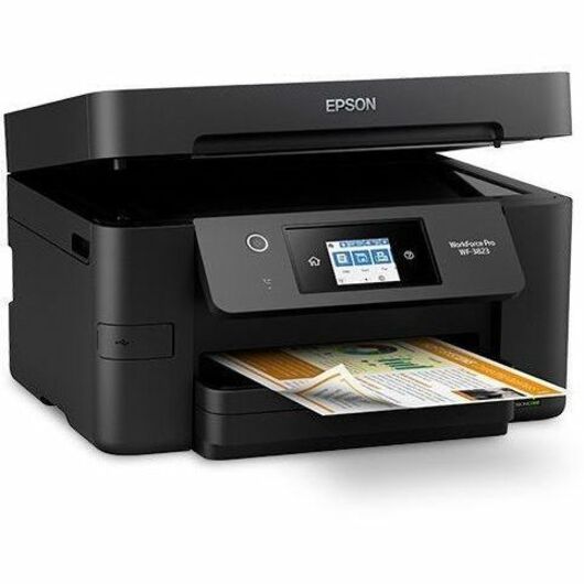 Epson WorkForce Pro WF-3823 color all-in-one printer with touchscreen and wireless connectivity — alternate view 3