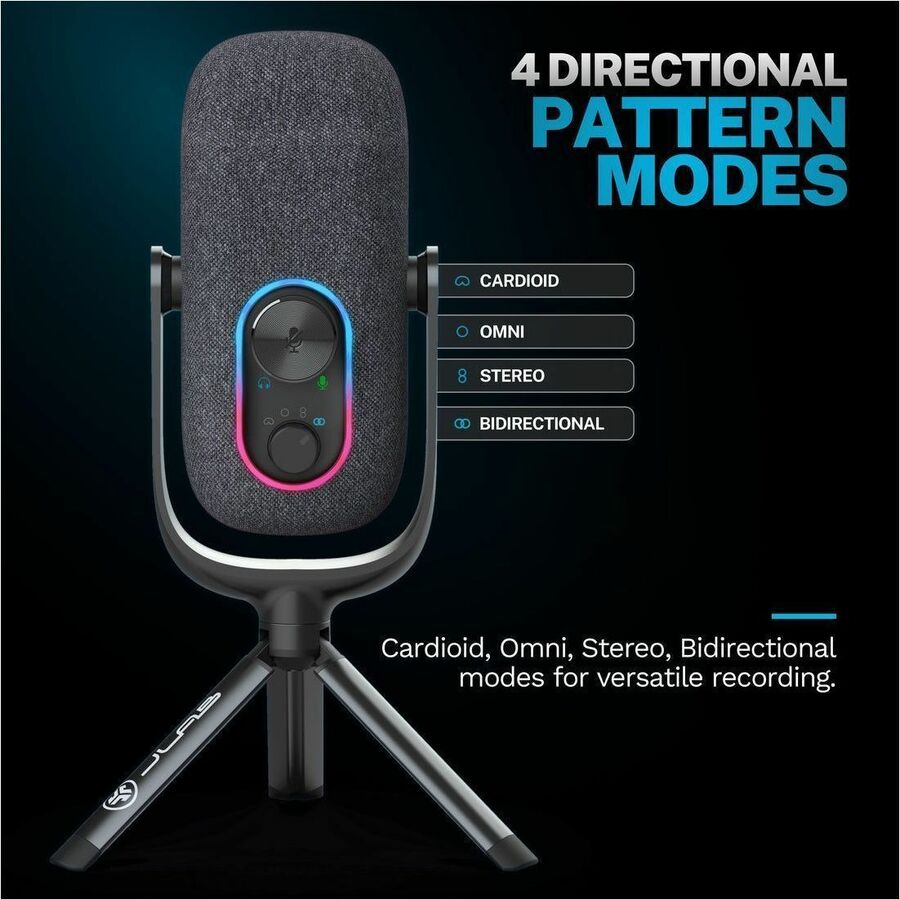 Black EPIC TALK USB desktop microphone for voice calls and content recording — alternate view 3