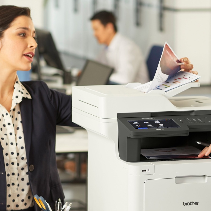Brother MFC-L8905CDW Wireless Laser Multifunction Printer - Color - Copier/Fax/Printer/Scanner - 33 ppm Mono/33 ppm Color Print - 2400 x 600 dpi Print - Automatic Duplex Print - Up to 60000 Pages Monthly - Color Flatbed/ADF Scanner - 1200 dpi Optical Scan