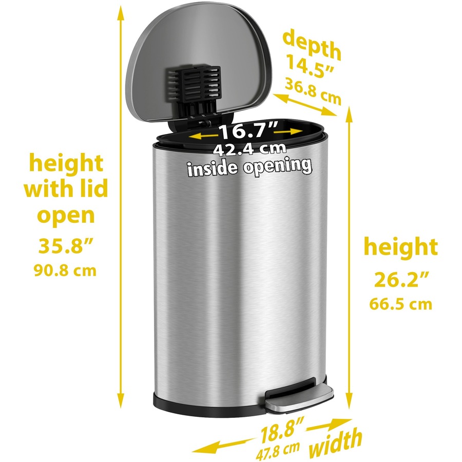 HLS Commercial 13-Gallon Pedal-Sensor Trash Can