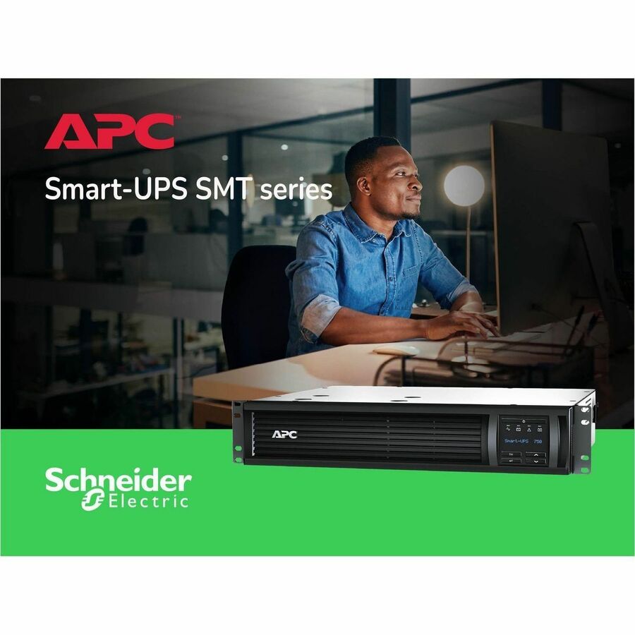 APC Smart-UPS, Line Interactive, 750VA, Rackmount 2U, 120V, 6x NEMA 5-15R outlets, SmartConnect Port+Network Card, AVR, LCD