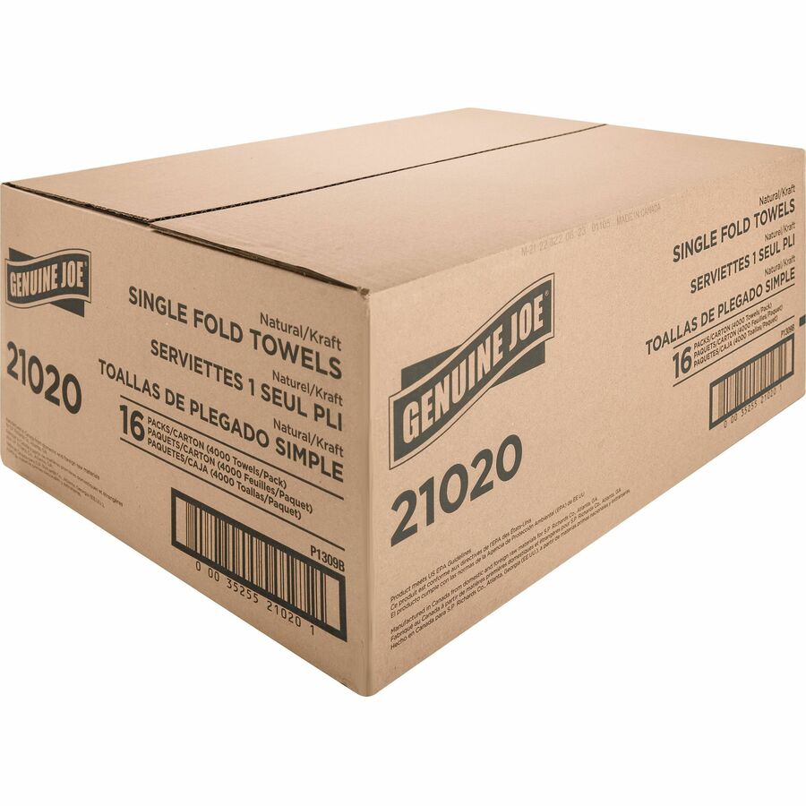 Picture of Genuine Joe Single-Fold Value Paper Towels