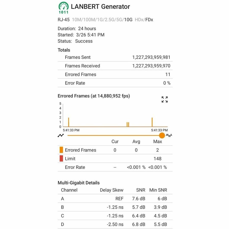 NetAlly LinkRunner LR10G-100 Network Testing Device