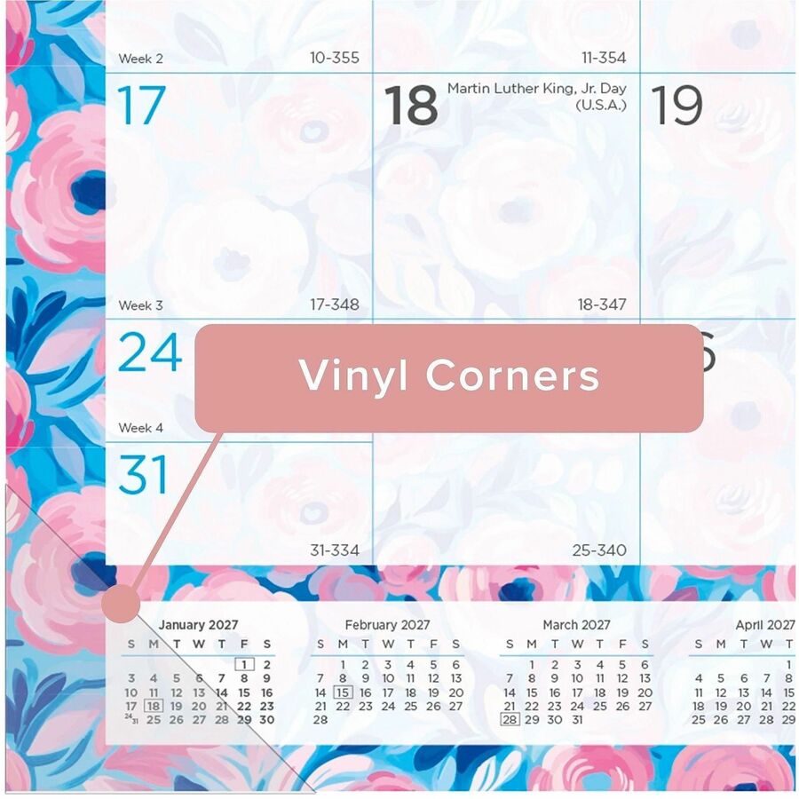 Picture of Blueline Abstract Floral Monthly Desk Pad