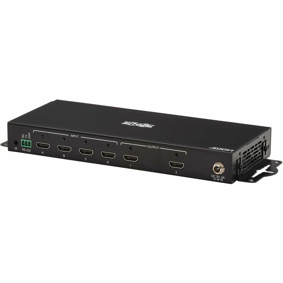 Eaton Tripp Lite Series 4x2 HDMI Matrix Switch/Splitter with Remote Control and Multi-Resolution Support, 4K 60 Hz, HDR, 4:4:4, TAA