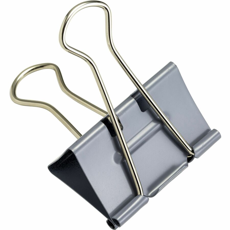 Officemate Binder Clip, Large - Large - 6.4" Length x 4" Width - 1" Size Capacity - for Binder - 12 / Box - Gray