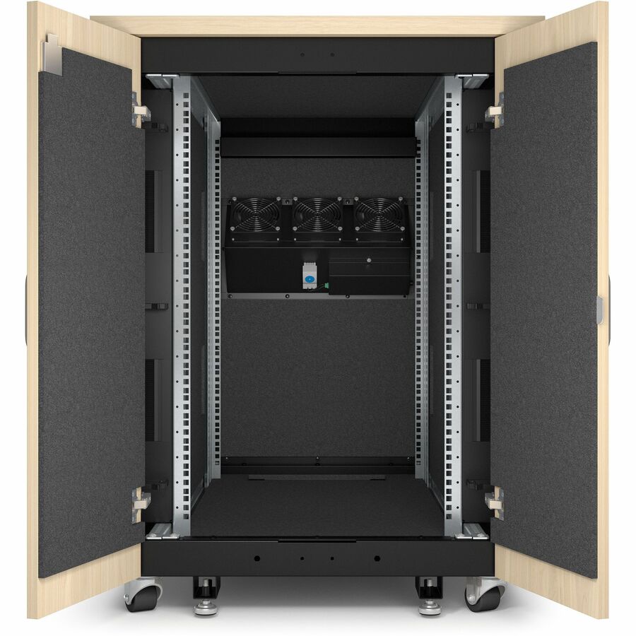 APC NetShelter Soundproof, 17U, Server Rack Enclosure, 120V, Maple [TAA]