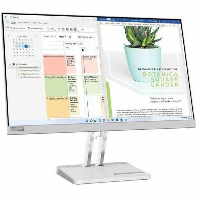 Lenovo L24e-40 24" Class Full HD LED Monitor - 16:9 - Cloud Gray