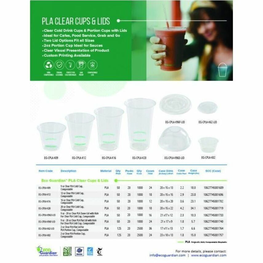 Eco Guardian 2 oz Clear PLA Portion Cup