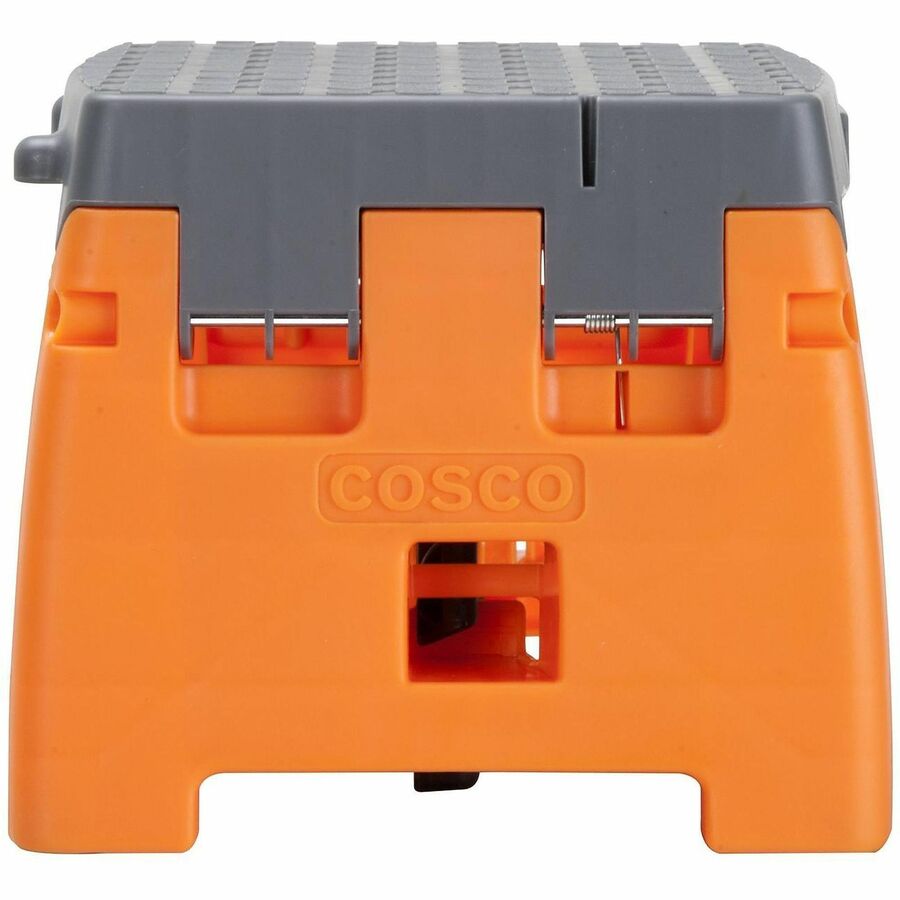 Cosco 1-Step Molded Folding Step Stool - 1 Step - 300 lb Load Capacity - Type IA - Gray, Orange