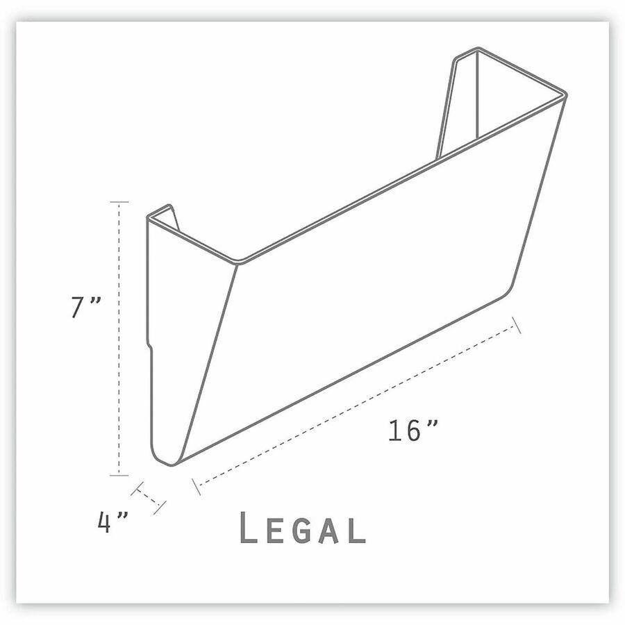 Storex Magnetic Legal Wall Pocket, Unbreakable Smoke - 500 x Sheet - 7" Height x 16" Width x 4" Depth - Unbreakable, Magnetic, Adhesive, PVC Free, BPA Free - Smoke - Poly - 1 Each