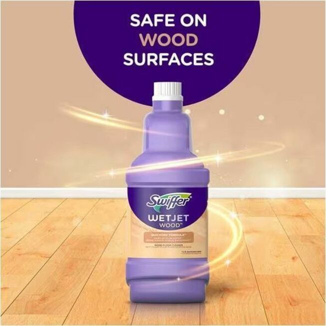 Swiffer WetJet Wood Floor Cleaner Solution Refill - For Wood Floor - 40.6 fl oz (1.3 quart) - Recommended For: Bacteria Remover, Dirt Remover, Grime Remover - Quick Drying - Purple - 1 Bottle
