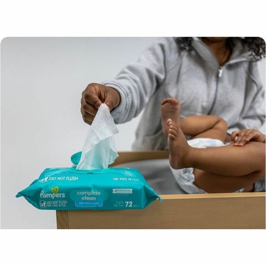 Pampers Complete Clean Cleaning Wipe - 1 Ply - Blue - 72 / Pack