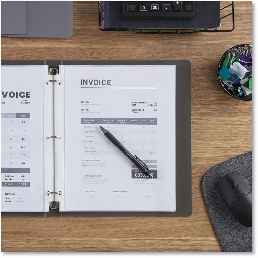 Universal Punched Ring Binder Sleeves - 2 x Sheet Capacity - For Letter 8 1/2" x 11" Sheet - 3 x Holes - Ring Binder - Top Loading - Clear - Polypropylene - 50/Pack - 1 Pack