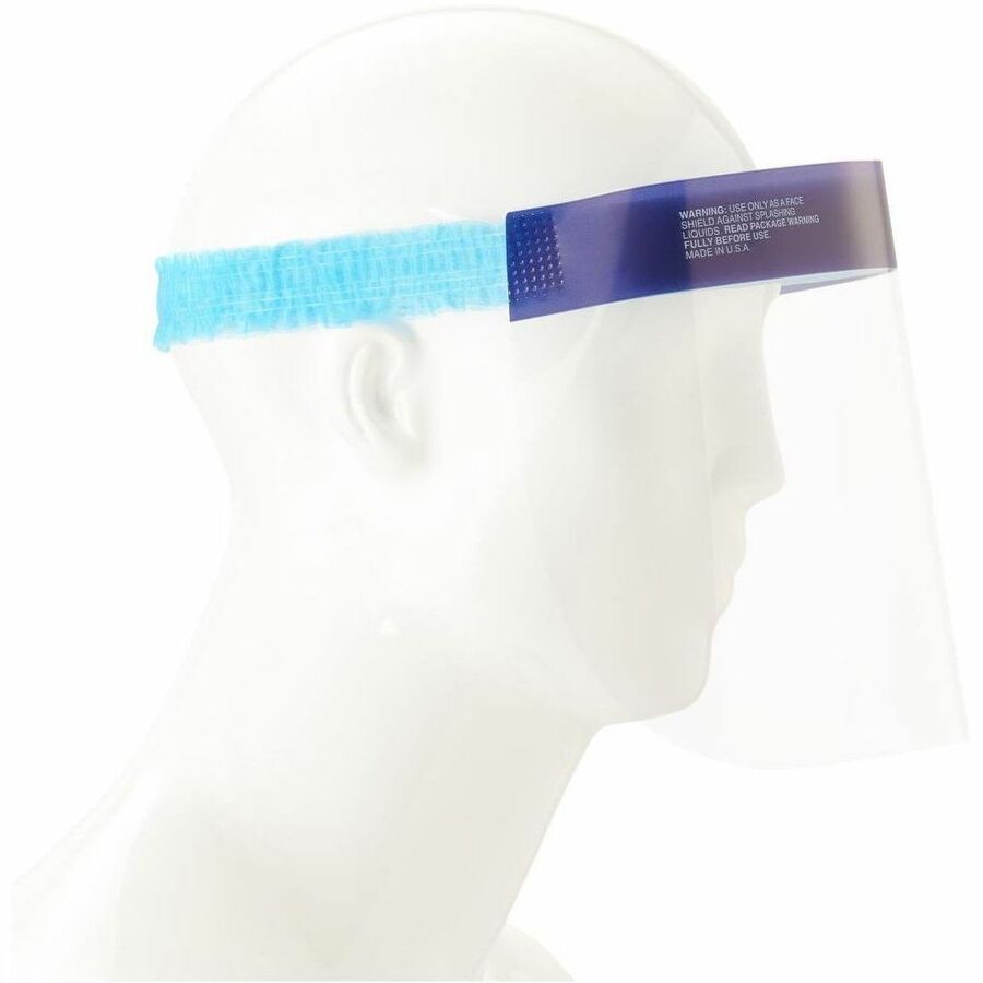 Medline Disposable Full-Length Face Shields - Fog, Splash Protection - Foam, Elastic - Disposable, Lightweight, Anti-fog, Latex-free - 24 / Box