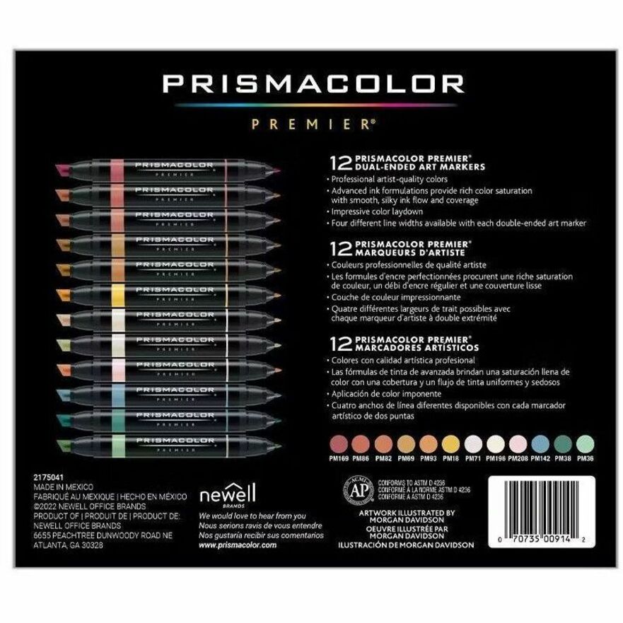 Prismacolor Premier Dual-Ended Art Marker Sets, Fine and Chisel Tip
