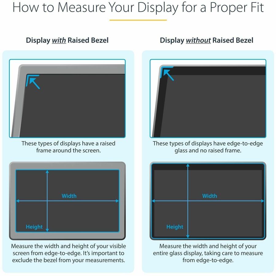 StarTech 27-inch 16:9 Gold Monitor Privacy Screen, Reversible Filter w/Enhanced Privacy, Screen Protector/Shield, +/- 30&deg; View Angle
