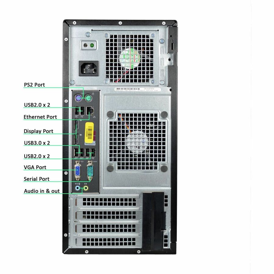 Refurbished Dell 9020 mid tower business desktop with Core i7, 16 GB RAM, and 512 GB SSD — alternate view 3