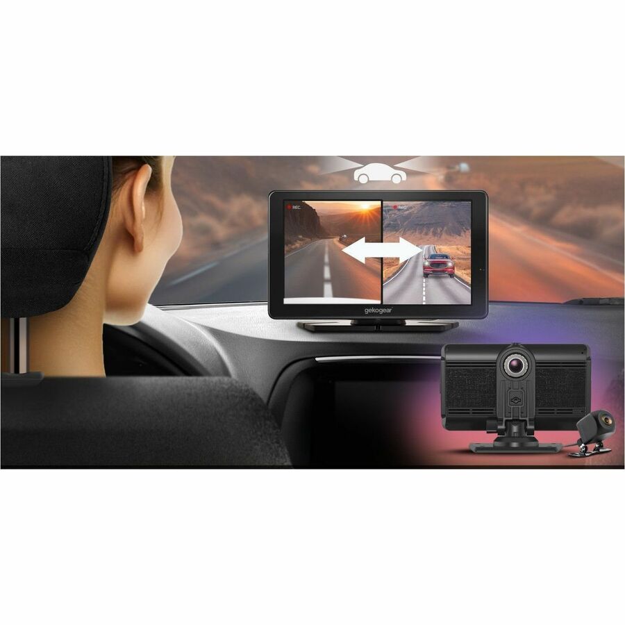 Adesso ORBIT C110 7 inch portable infotainment display with CarPlay Android Auto and dual camera — alternate view 3