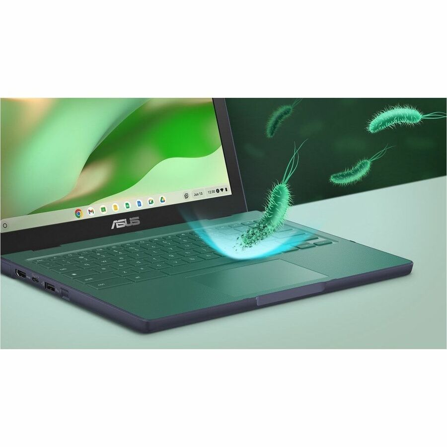 Grey ASUS Chromebook with 12.2-inch WUXGA touchscreen display — alternate view 3