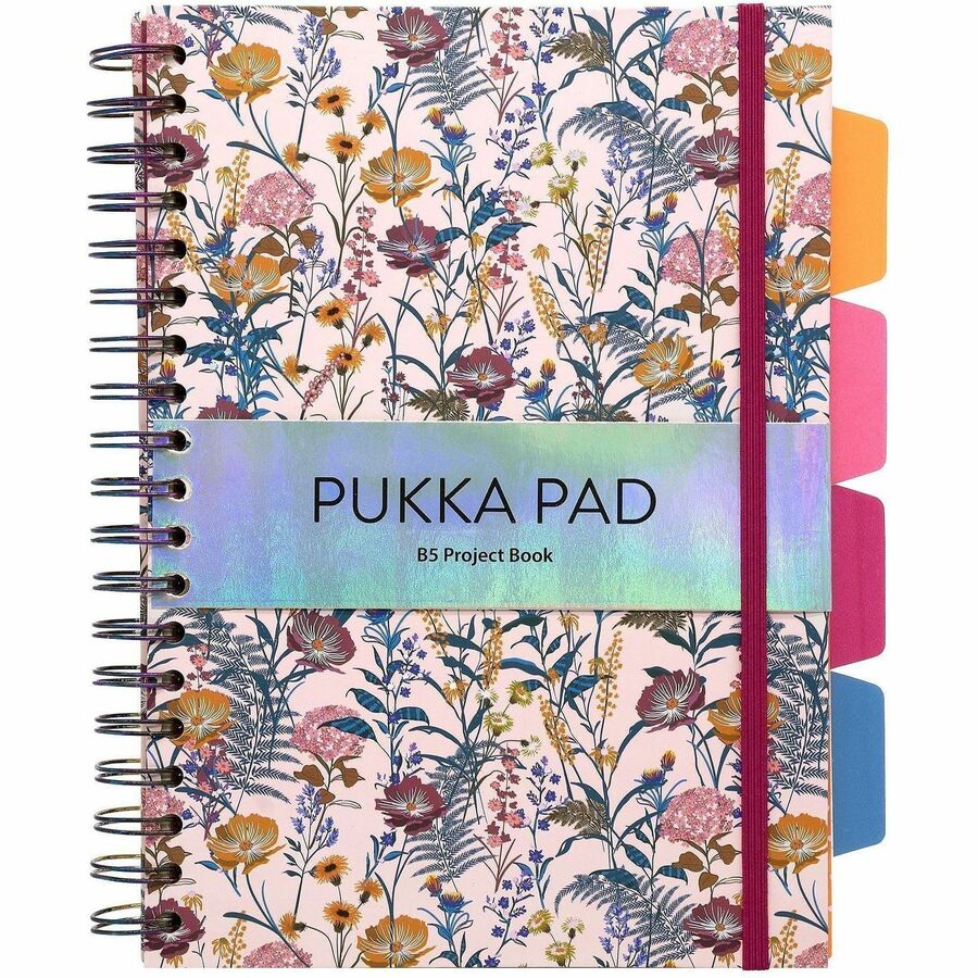 Pukka Pads - Cahier de projets Bloom B5 à couverture rigide - Paquet de 3 vari&eacute;s