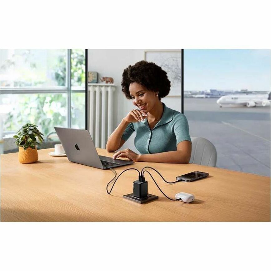 Anker Prime 67W GaN wall charger compact black power adapter — alternate view 3