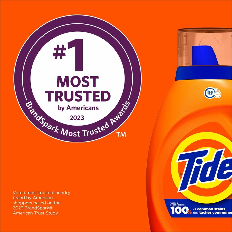 Tide Liquid Laundry Detergent - For Laundry, Washing Machine - Liquid - 42 fl oz (1.3 quart) - Original Scent - 6 / Carton - Phosphate-free - Orange