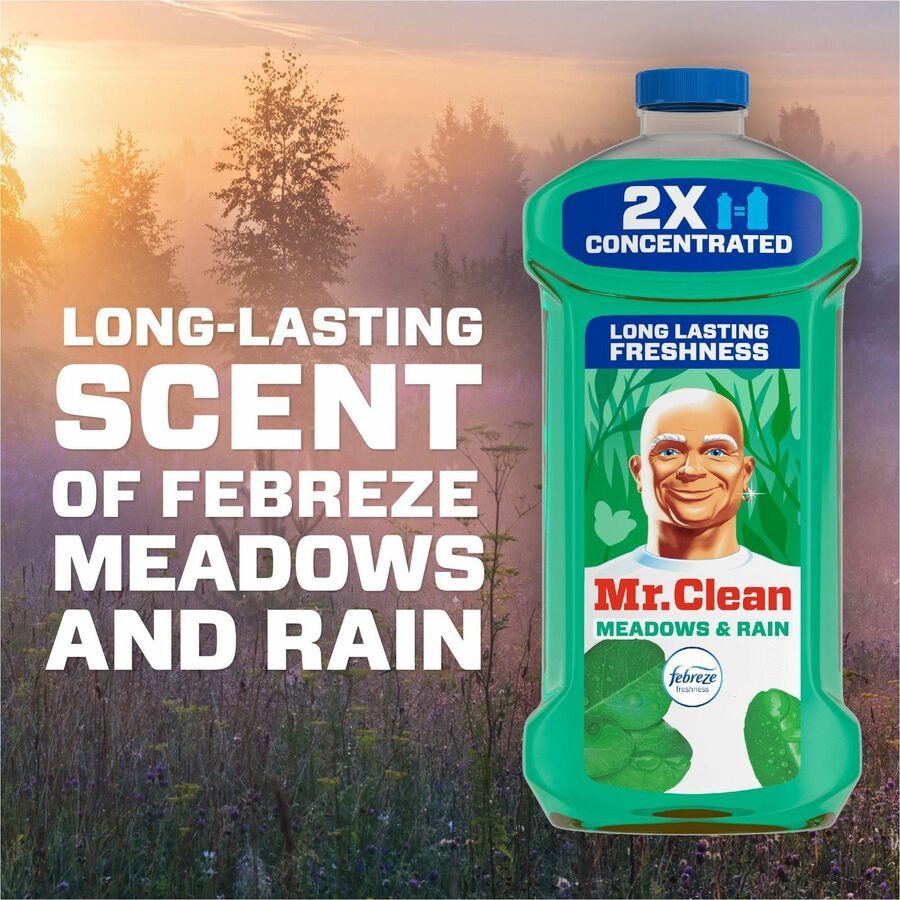 Mr. Clean Multi-Surface Cleaner - For Multi Surface, Multipurpose - Concentrate - Liquid - 64 fl oz (2 quart) - Meadows & Rain Scent - 4 / Carton - Long Lasting, Phosphate-free - Green