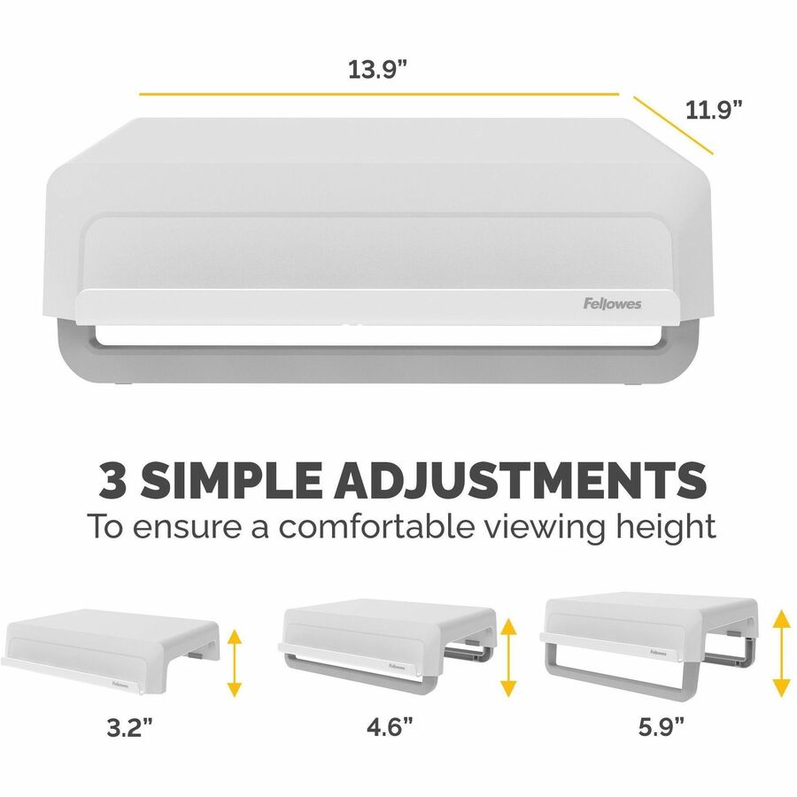 Fellowes Breyta Monitor Stand - White - White - For Monitor