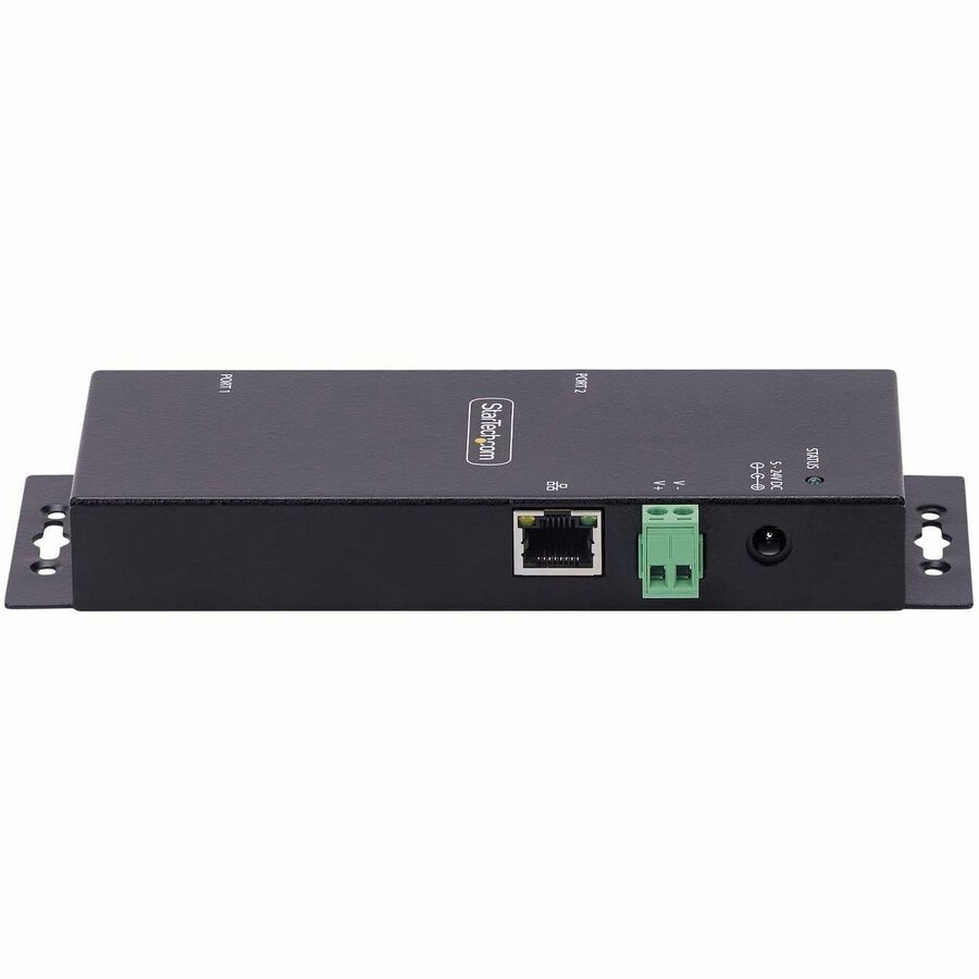 StarTech 2-Port Serial to Ethernet Adapter, IP Serial Device Server For RS232 Devices, Wall/DIN Rail Mount, LAN To DB9 Converter, TAA