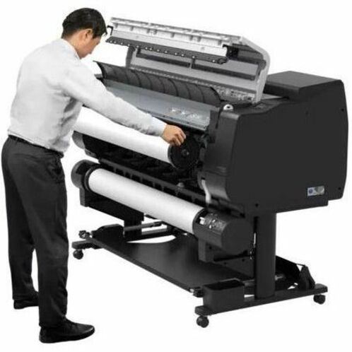 Canon TX-3200 36-inch large-format printer with basket for CAD drawings and technical output — alternate view 3