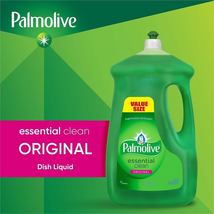 Palmolive Original Dish Liquid - For Multipurpose - Liquid - 90 fl oz (2.8 quart) - Original Scent - Recommended For: Food Remover, Grime Remover, Grease Remover - Phosphate-free, Kosher - Green Bottle - 4 / Carton - Kennedy Office