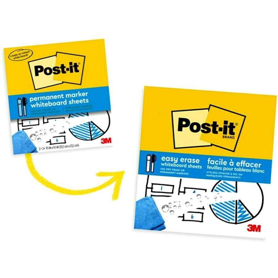 Post-it&reg; - Tableau effa&ccedil;able à sec Easy Erase EE-SH-2PK-RET