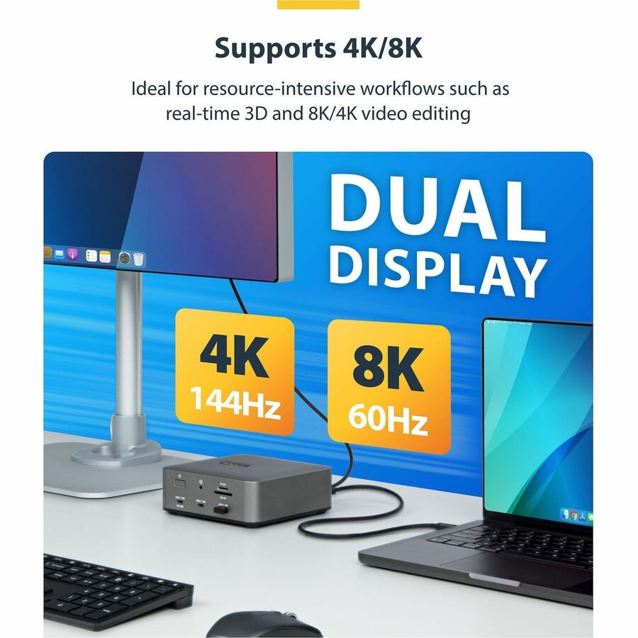 StarTech 3ft (1m) Thunderbolt 5 Cable, 80Gbps/120Gbps, 240W PD, 8K 60Hz, Certified Thunderbolt Cable, Compatible w/TB4/USB-C