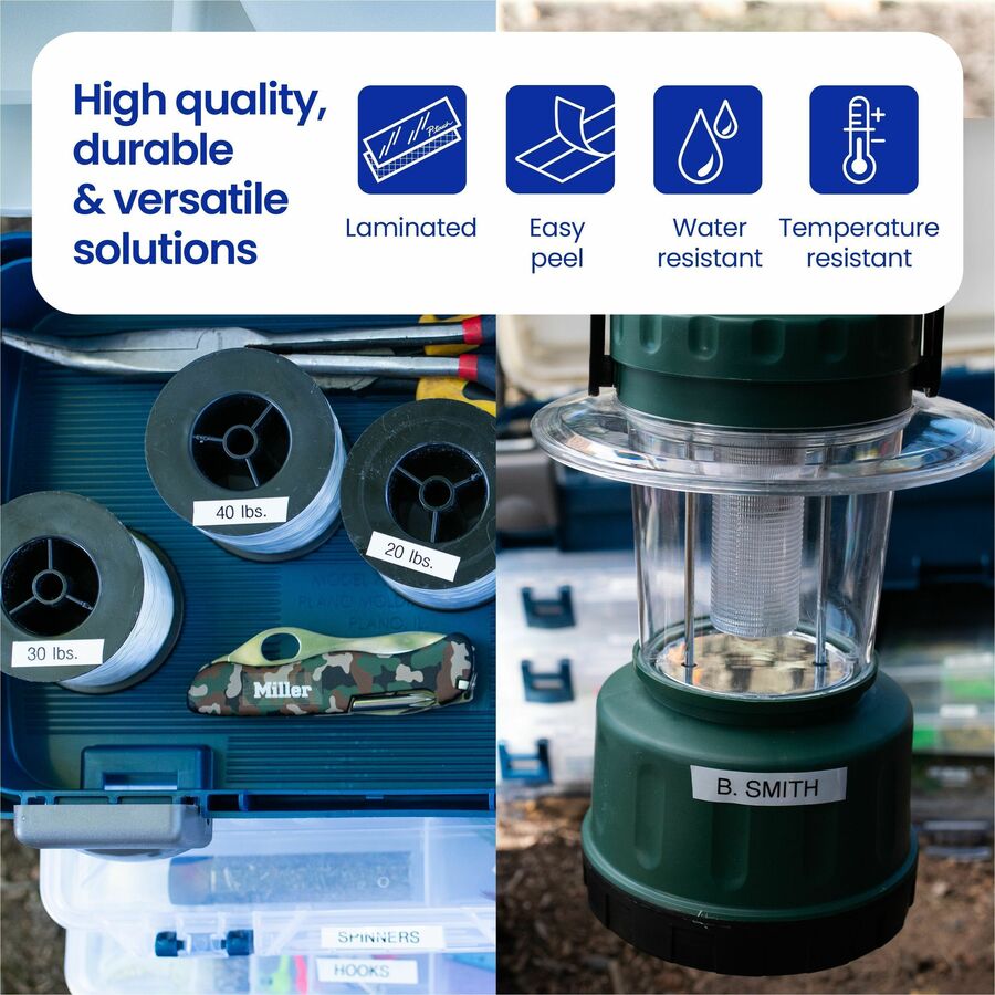 Brother Genuine P-touch TZeS251 BK on WHT Label Tape, Strong Adhesive Lam., 24mmX8m