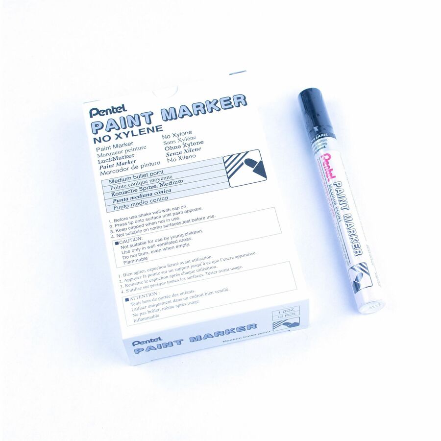 Pentel Paint Marker, Medium Point, Bullet Tip, Black Ink